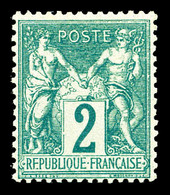 * N°62, 2c Vert Type I, Frais, TTB (signé Brun/certificat)  Qualité: *  Cote: 1800 Euros - 1876-1878 Sage (Type I)