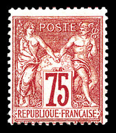 * N°71, 75c Carmin Type I. TB. R.R. (certificat)  Qualité: *  Cote: 1400 Euros - 1876-1878 Sage (Type I)