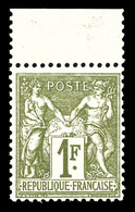 ** N°72, 1 Fr Bronze Type I, Haut De Feuille, Fraîcheur Postale. SUPERBE (signé Brun/certificat)  Qualité: ** - 1876-1878 Sage (Type I)