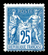 * N°79, 25c Bleu Type II. TB (certificat)  Qualité: *  Cote: 750 Euros - 1876-1878 Sage (Type I)