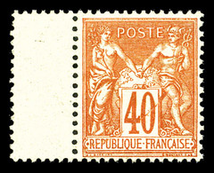 ** N°94, 40c Orange Type II Bdf, Fraîcheur Postale, Très Bon Centrage. SUP (certificat)  Qualité: ** - 1876-1878 Sage (Type I)