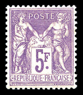 ** N°95, 5f Violet Sur Lilas, Très Bon Centrage, Fraîcheur Postale. SUP (signé Calves/certificat)  Qualité: ** - 1876-1878 Sage (Type I)