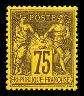 ** N°99, 75c Violet Sur Orange, Fraîcheur Postale, Très Bon Centrage. SUP (certificat)  Qualité: ** - 1876-1878 Sage (Type I)