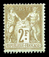 ** N°105, 2F Bistre Sur Azuré, Fraîcheur Postale, TB  Qualité: ** - 1876-1878 Sage (Type I)