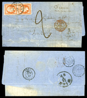 O N°16, 40c Empire En Paire Oblitérée Cachet à Date Autrichien Sur Lettre écrite Et Postée à RUSTSCHUK, Bureau Autrichie - 1849-1876: Période Classique