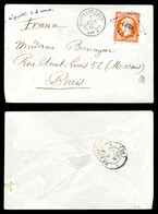 O N°16, 40c Empire Obl Losange 'CECA' + Càd CORPS EXP CHINE/Bau A. Du 7 Juin 1860 Pour Paris. SUP. R. (certificats)  Qua - 1849-1876: Période Classique