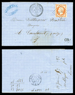 O N°16, 40c Empire Sur Lettre Quadruple Port De Laroque D'Olmes Le 13 Janvier 1857, Arrivée à Lavelanet Le 14.01.57. SUP - 1849-1876: Classic Period