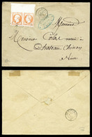 O N°16, 40c Empire En Paire Haut De Feuille, Grandes Marges Avec Voisins Sur Lettre D'Autun Le 23 Août 58 Pour Chateau C - 1849-1876: Classic Period