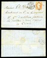 O N°16, 40c Empire Sur Lettre En Double Port De Montauban Le 25 Juillet 1855 Pour Un Lieutenant En Crimée, Arrivée Au Qu - 1849-1876: Classic Period