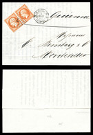 O N°23, 40 Orange En Paire Obl Ancre Sur Lettre D'une Agence Pour La Transmission Des Dépèches Télégraphiques à Lisbonne - 1849-1876: Classic Period