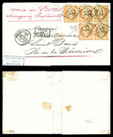 O N°23, 40c Orange, 5 Exemplaires Sur Lettre Au Quadruple Port De Bordeaux Le 6 Juillet 1865 Pour LA REUNION. R.R. (cert - 1849-1876: Classic Period