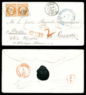 O N°23, 40c Orange En Paire Sur Lettre De Marseille Le 14 Juillet 1868 Pour VARSOVIE, Au Verso Càd D'arrivée Russe Le 16 - 1849-1876: Classic Period