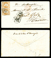 O N°23, 40c Orange En Paire Sur Lettre De Paris Le 26 Fev 1863 Pour LA HAVANE, Càd De Passage à Londres Et NE 2 Encadré  - 1849-1876: Klassieke Periode