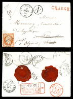 O N°23, 40c Orange Sur Petite Lettre Chargée De Paris Le 2 Juin 1863, à Destination De Saint Marcellin, Réexpédiée à Alg - 1849-1876: Klassieke Periode