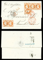 O N°31, 40c Lauré, 6 Exemplaires Sur Lettre Double Port De Paris Le 28 Juillet 1871 Pour LA NOUVELLE ORLEANS. SUP (certi - 1849-1876: Klassieke Periode