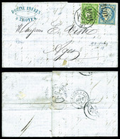 O N°42B, Sept 1871, 5c Bordeaux +20c Siège (N°37) Sur Lettre De Troyes à Destination D'Agen, TB  Qualité: O - 1849-1876: Klassieke Periode
