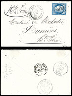 O N°60, 25c Cérès Obl Grand Cachet AS NA Sur Lettre Du 13 Janv 75. TB (signé Brun)  Qualité: O  Cote: 275 Euros - 1849-1876: Classic Period