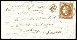 O LE FULTON', 30c Lauré Obl Paris 'SC' Rouge Du 29 Oct 1870 + PD Sur Lettre à Destination De L'ANGLETERRE, Sans Arrivée. - Oorlog 1870