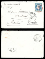 O LE GENERAL ULRICH', 20c Lauré Obl Càd Paris 'SC' Rouge Du 17 Nov 1870 Sur Lettre à Destination De Pontarlier, Cachet D - Guerre De 1870