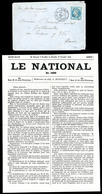 O Journal LE NATIONAL N°1, Sous Enveloppe De Paris Le 12 Decembre 1870 Par Le Ville De Paris Avec 20c Lauré Pour La Manc - Oorlog 1870