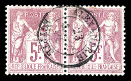 O N°95a, 5f Lilas-rose Sur Lilas-pâle En Paire Obl Càd Central 'Alexandrie Egypte'. SUP (signé Scheller)  Qualité: O - 1849-1876: Classic Period