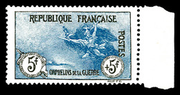 ** N°155, Orphelins, 5F +5F Noir Et Bleu Bord De Feuille, Très Bon Centrage, Grande Fraîcheur, SUPERBE (signé Calves/cer - 1900-02 Mouchon