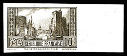 ** N°261Ba, Port De La Rochelle, 10F Brun-Noir Non Dentelé Bord De Feuille, SUPERBE. R.R. (signé Thiaude/certificat)   Q - 1900-02 Mouchon