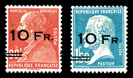 * N°3/4, Paire Berthelot Et Pasteur Surchargée à Bord Du Paquebot 'Ile De France', Grande Fraîcheur. SUP. R.R (signé Bru - 1927-1959 Neufs