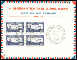 O N°6c, 1F50 Outremer Perforé 'E.I.P.A.30' En Bloc De Quatre Sur Lettre De L'exposition, Très Jolie Pièce. SUP (signé Sc - 1927-1959 Neufs