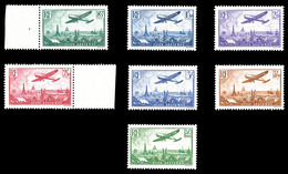 * N°8/14, Série Avion Survolant Paris, Les 7 Valeurs TB (certificat)  Qualité: *  Cote: 1270 Euros - 1927-1959 Mint/hinged