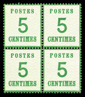 ** N°4, 5c Vert-jaune En Bloc De Quatre, Fraîcheur Postale, Très Bon Centrage (certificats)   Qualité: ** - Andere & Zonder Classificatie