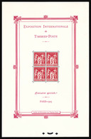 * N°1, Exposition Philatélique De Paris 1925 Defauts De Papier Mais Les Timbres **, TB (certificat)  Qualité: *  Cote: 1 - Ongebruikt