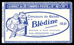 ** N°272-C11, Série 234, BLEDINE CONCOURS Et EU (couverture Crême). SUP (certificat)  Qualité: ** - Andere & Zonder Classificatie