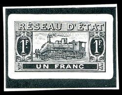 (*) N°13, Epreuve En Noir Du Poinçon Définitif Avec Faciale 1F. SUP. R (certificat)  Qualité: (*)  Cote: 550 Euros - Mint/Hinged