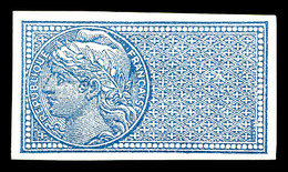 * N°33f, (N° Ceres), Bleu Sans Légende Non Dentelé. SUP (certificat)  Qualité: * - Mint/Hinged