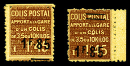 * N°119, 1.85f S 1.45f Brun S Jaune, Valeur Sur Valeur Avec 2 Barres +ex Avec Une Barre, Les 2 Ex TB  Qualité: *  Cote:  - Mint/Hinged