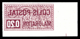 ** N°154B, N° Maury, 20c Lilas-brun Non Dentelé, Impression Inversée Cdf, Tirage Special De 25 Exemplaires. SUPERBE. R.R - Mint/Hinged