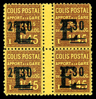 ** N°155A, (N°Maury). Non émis: E Sur 2f30 Sur 1f45. Bloc De 4 Interpanneau. SUPERBE. R.R.R (certificat)  Qualité: **  C - Mint/Hinged