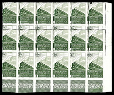 ** N°176, Livraison à Domicile (4f 20) Vert-foncé, Exceptionnelle Variété De Piquage Décalé Partiel Sur Bloc De 18 Exemp - Mint/Hinged