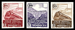 ** N°177b/181b, Valeurs Omise Non Dentelées: 1F Brun, 5F Carmin Et 1F Violet, Les 3 Valeurs SUP (certificat)  Qualité: * - Mint/Hinged