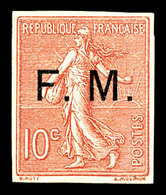 ** N°4b, 10c Semeuse Non Dentelé. TTB (signé Brun)  Qualité: **  Cote: 300 Euros - Military Postage Stamps