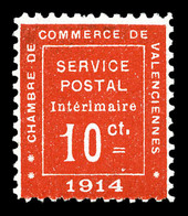 ** N°1, Valencienne, 10c Rouge, TTB (signé Brun/certificat)  Qualité: **  Cote: 1100 Euros - War Stamps