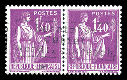 * Paix 1f 40 Lilas En Paire Surchargée Coudekerque. TTB (certificat)  Qualité: *  Cote: 450 Euros - War Stamps