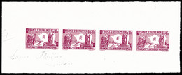 ** Pour L'aide Aux Combattants 9f +41f: épreuve En Lilas De 4 Ex Sur Feuillet Gommé, R.R.R. (certificat)  Qualité: ** - War Stamps