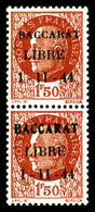 ** N°6, BACCARAT (Meurthe Et Moselle): 1F50 Brun, Type I Et Type II Se Tenant Verticalement, TB  Qualité: **  Cote: 204  - Liberation