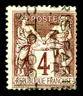 (*) N°14, 4c Lilas-brun Surchargé 5 Lignes, Sans Quantième. SUP (signé Calves/Brun/certificat)  Qualité: (*) - 1893-1947