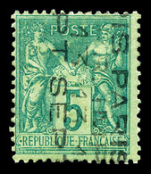 (*) N°15, 5c Vert Surchargé Verticalement 5 Lignes Du 13 Septembre 1893, Très Beau (certificat)  Qualité: (*)  Cote: 650 - 1893-1947