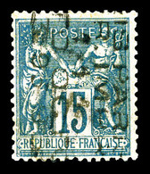 (*) N°17, 15c Bleu Surchargé 5 Lignes Du 1 Octobre 1893, R.R. (signé Calves/Brun/certificats)  Qualité: (*) - 1893-1947