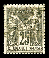 (*) N°19, 25c Noir Sur Rose Surchargé 5 Lignes Horizontalement Du 21 Novembre 1893, SUPERBE. R.R.R. (signé Margues/certi - 1893-1947