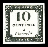 (*) N°1, 10c Noir, Faux De Sperati. TB (certificat)  Qualité: (*) - 1859-1959 Usados